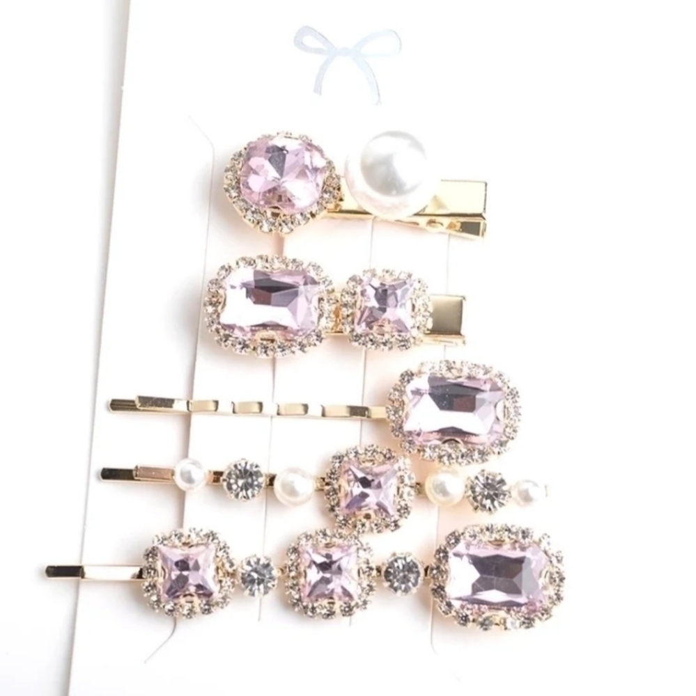 Color Block Copper Plating‎ Inlay Rhinestones Hair Clip NEW